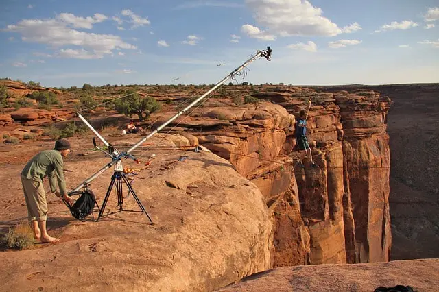 Prises de vue avec grue