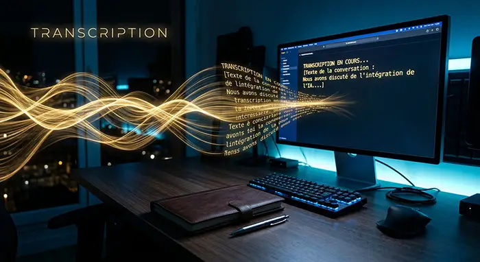 transcription audio et voix IA